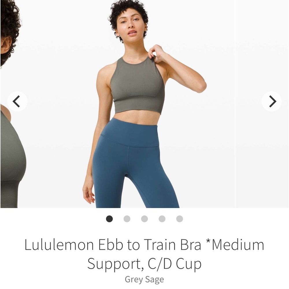 lululemon // Ebb to Train Bra - Grey Sage